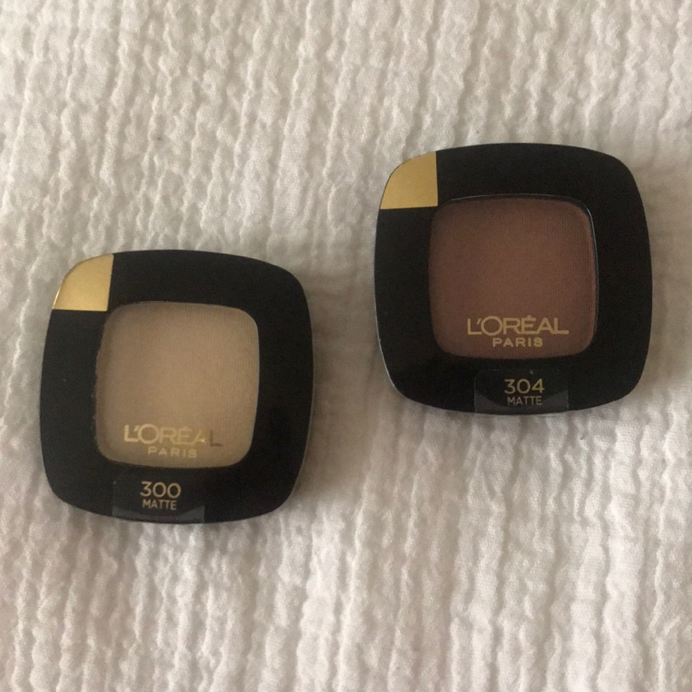 L’Oreal Paris eyeshadows in matte cream and brown